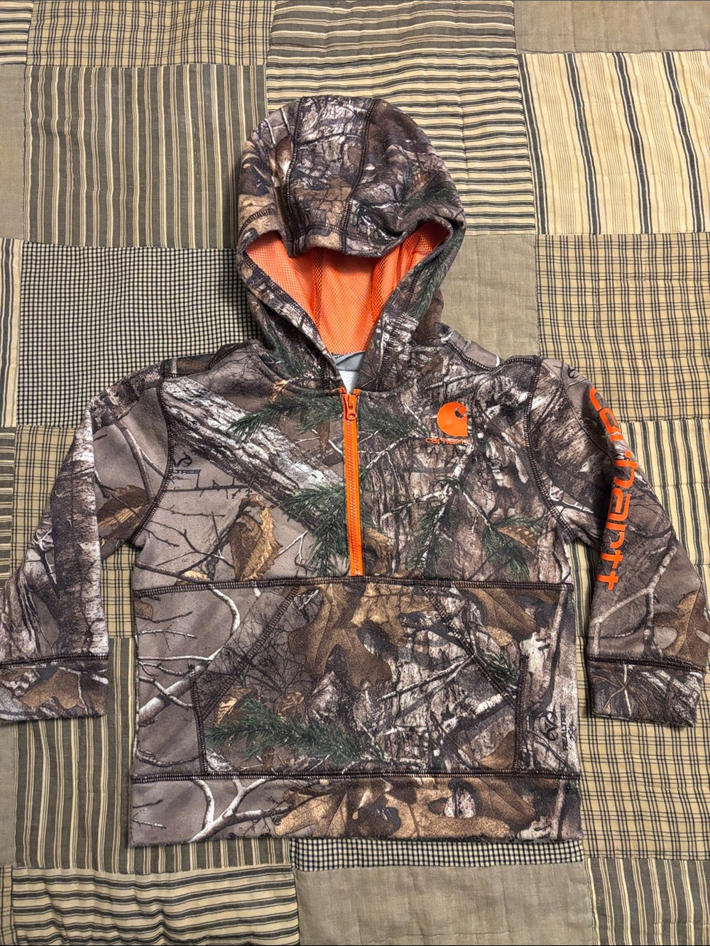 Carhartt Boys' Realtree Camo Hoodie with Orange Accents